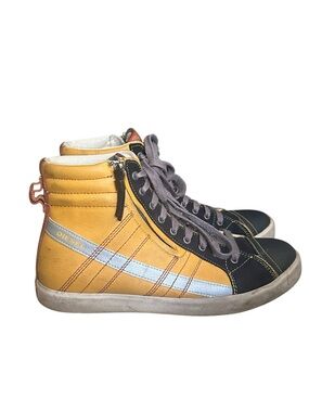 Diesel D-String Brown Leather Suede Zip Lace High Top Mens Sneakers Shoes